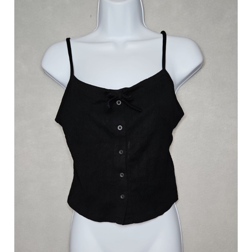 John Galt Womens Black Button Front Cami Tank Top One Size‎ (XS - S) NWT